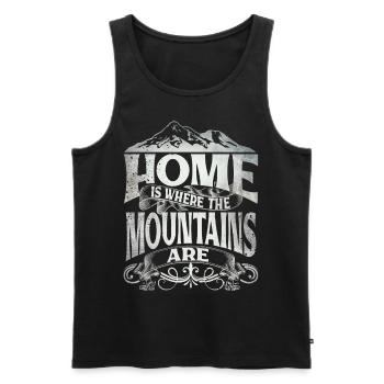 Home Is Where The Mountains Are - Men's Premium Organic Tank Top - black - Front - AI Model Male 178 light (178cm)