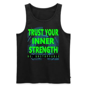 Trust Your Inner Strength – Motivation T-Shirt - Men's Premium Organic Tank Top - black - Front - Michal (187cm)