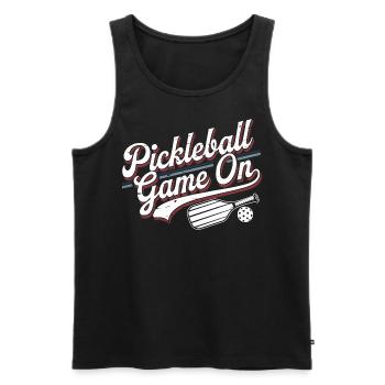 Pickleball Game On | Sport & Fun - Männer Premium Bio Tank Top - Schwarz - Vorne - AI Model Male 178 light (178cm)