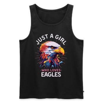 Colorful Bald Eagle Eagle Paint Splash - Men's Premium Organic Tank Top - black - Front - AI Model Male 178 light (178cm)