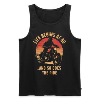 Motorcycle Vintage Pensioner Pensioner Birthday - Men's Premium Organic Tank Top - black - Front - Michal (187cm)
