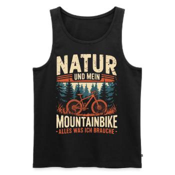 Mountainbike Downhill Berge Vintage Spruch - Männer Premium Bio Tank Top - Schwarz - Vorne - Michal (187cm)