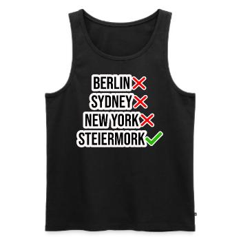 Steiermark T-Shirt für Steirer und Urlauber - Männer Premium Bio Tank Top - Schwarz - Vorne - AI Model Male 178 light (178cm)