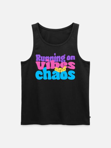 Running on Vibes and Chaos - Men's Premium Organic Tank Top - black