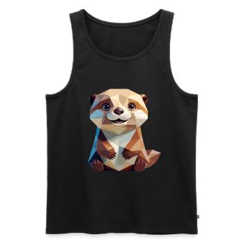 Cute Otter in Polygon Style - Men's Premium Organic Tank Top - black - Front - AI Model Male 178 light (178cm)