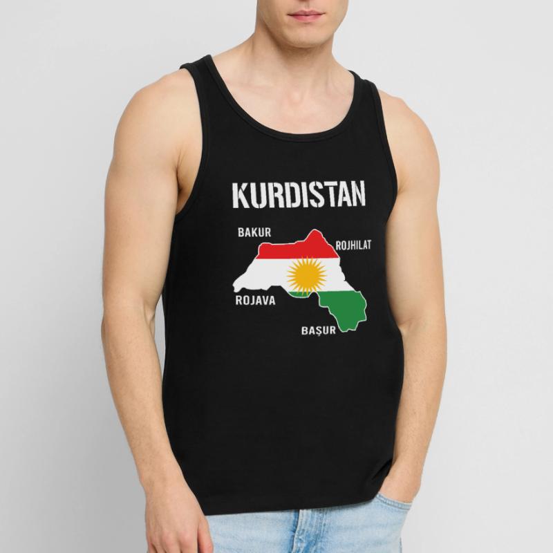 Kurdistan Flagge Bakur Bashur Rojava Rojhlt Newroz Männer Premium Bio Tank Top