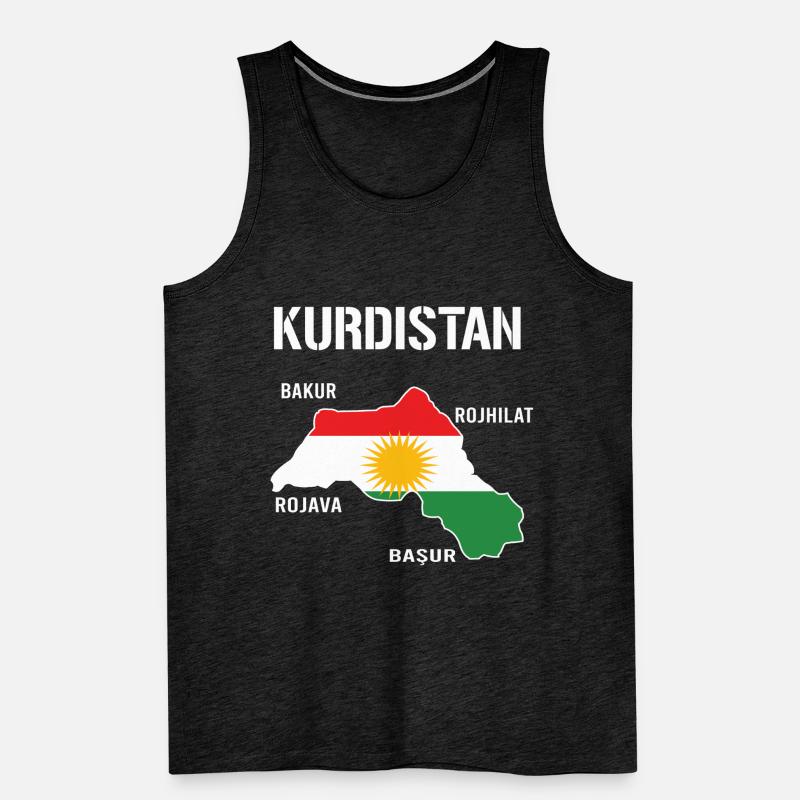 Kurdistan Flag Bakur Bashur Rojava Rojhlt Newroz Men's Premium Organic Tank Top