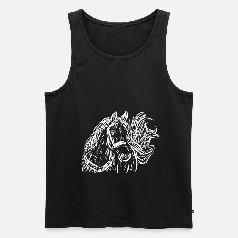 Pferd - Männer Premium Bio Tank Top - Schwarz