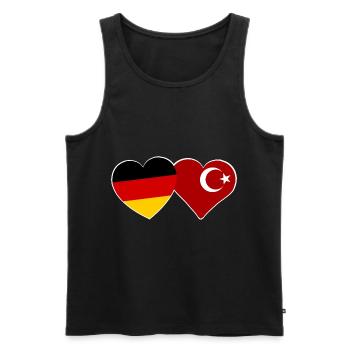 Partners Turkey and Germany - Men's Premium Organic Tank Top - black - Front - AI Model Male 178 light (178cm)