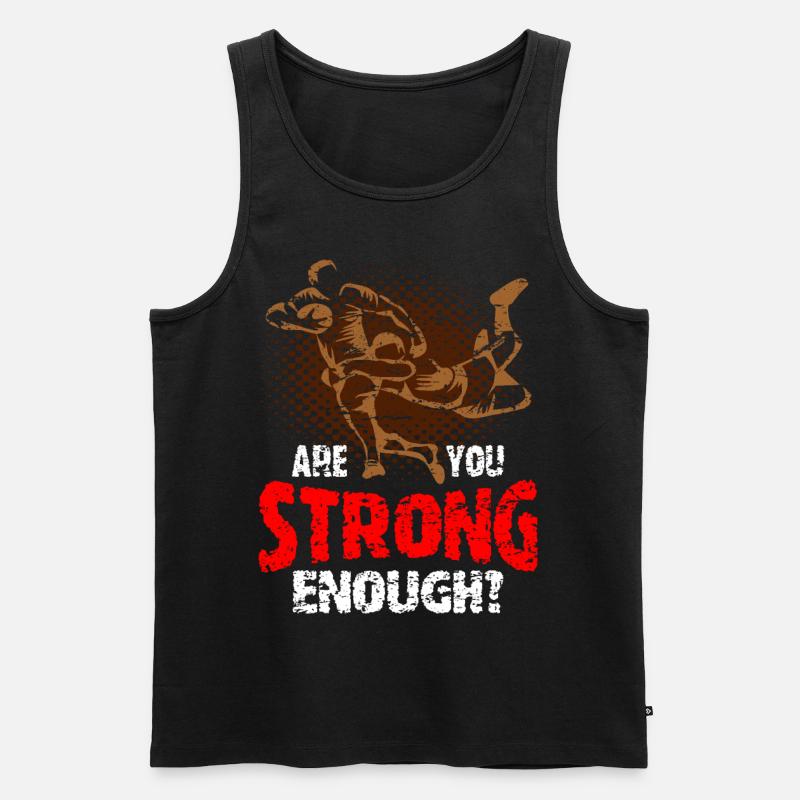 Rugby - Männer Premium Bio Tank Top - Schwarz