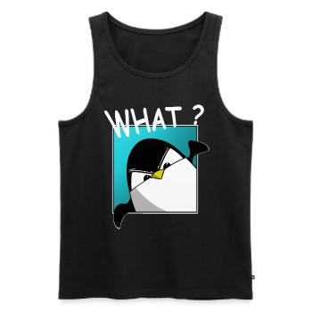 Quoi? drôle de pingouin, dictons drôles, chemise - Débardeur bio Premium Homme - noir - Devant - AI Model Male 178 light (178cm)