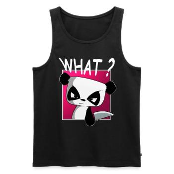 Quoi? drôle de panda, dictons drôles, chemise - Débardeur bio Premium Homme - noir - Devant - AI Model Male 178 light (178cm)