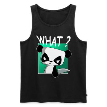 Quoi? drôle de panda, dictons drôles, chemise - Débardeur bio Premium Homme - noir - Devant - AI Model Male 178 light (178cm)