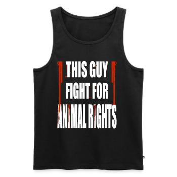 Animal rights liberation Tierrechte - Männer Premium Bio Tank Top - Schwarz - Vorne - Michal (187cm)