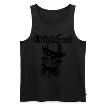 Old School Gangster Skull - Men's Premium Organic Tank Top - black - Front - Michal (187cm)