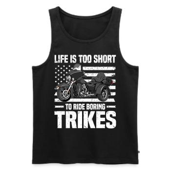Trike - Männer Premium Bio Tank Top - Schwarz - Vorne - AI Model Male 178 light (178cm)