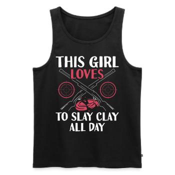 Tontaubenschießen Sprüche | Skeet Hobby Geschenke - Männer Premium Bio Tank Top - Schwarz - Vorne - Michal (187cm)