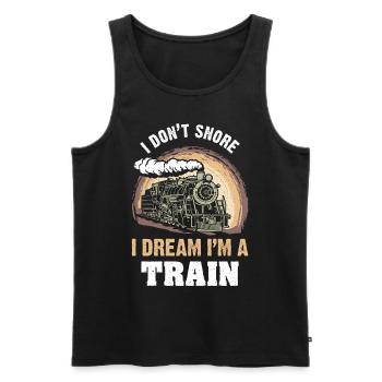 Yo No Ronco Sueño Que Soy Un Tren Trenes De Vapor - Débardeur bio Premium Homme - noir - Devant - AI Model Male 178 light (178cm)