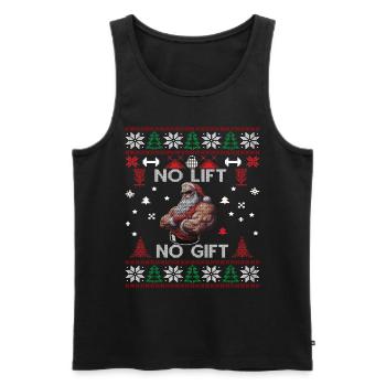 No Lift No Gift Fitness Weihnachten Geschenk Gym - Männer Premium Bio Tank Top - Schwarz - Vorne - Michal (187cm)