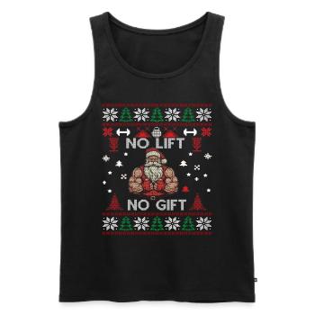No Lift No Gift Fitness Weihnachten Geschenk Gym - Männer Premium Bio Tank Top - Schwarz - Vorne - Michal (187cm)