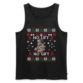 No Lift No Gift Fitness Christmas Gift Gym - Men's Premium Organic Tank Top - black - Front - Michal (187cm)