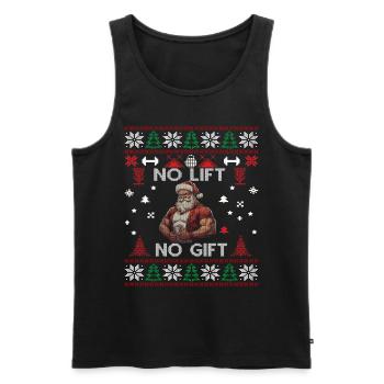 No Lift No Gift Fitness Christmas Gift Gym - Men's Premium Organic Tank Top - black - Front - Michal (187cm)