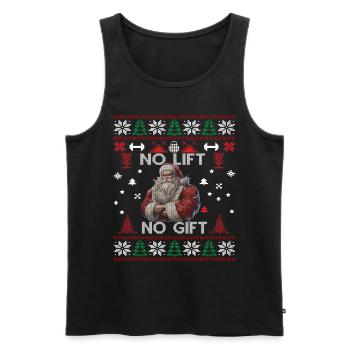 No Lift No Gift Fitness Weihnachten Geschenk Gym - Männer Premium Bio Tank Top - Schwarz - Vorne - Michal (187cm)