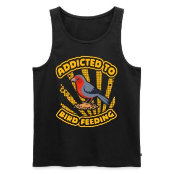 Addicted to Bird Feeding - Men's Premium Organic Tank Top - black - Front - AI Model Male 178 light (178cm)