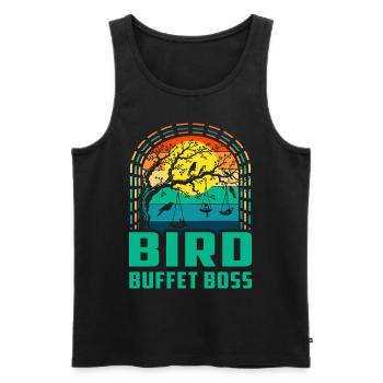 Vogel-Buffet - Männer Premium Bio Tank Top - Schwarz - Vorne - AI Model Male 178 light (178cm)
