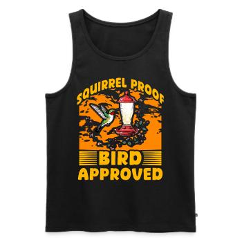 Squirrel proof Bird approved - Men's Premium Organic Tank Top - black - Front - AI Model Male 178 light (178cm)