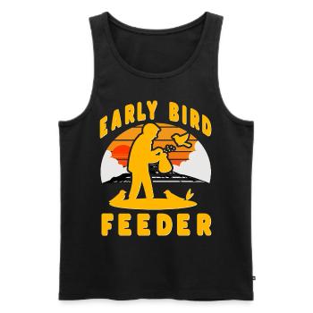 Early Bird Feeder - Men's Premium Organic Tank Top - black - Front - AI Model Male 178 light (178cm)