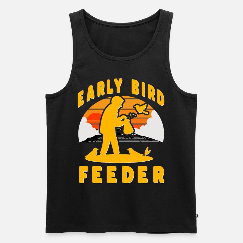 Frühaufsteher-Futterhäuschen - Männer Premium Bio Tank Top - Schwarz