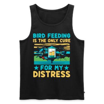 Bird feeding is the only cure for my distress - Men's Premium Organic Tank Top - black - Front - AI Model Male 178 light (178cm)