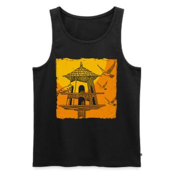 Bird Feeding - Men's Premium Organic Tank Top - black - Front - AI Model Male 178 light (178cm)