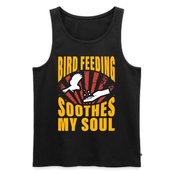 Bird feeding soothes my soul - Men's Premium Organic Tank Top - black - Front - AI Model Male 178 light (178cm)