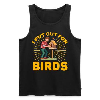 I put out for Birds - Men's Premium Organic Tank Top - black - Front - AI Model Male 178 light (178cm)