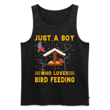 Just a Boy who loves Bird Feeding - Men's Premium Organic Tank Top - black - Front - AI Model Male 178 light (178cm)