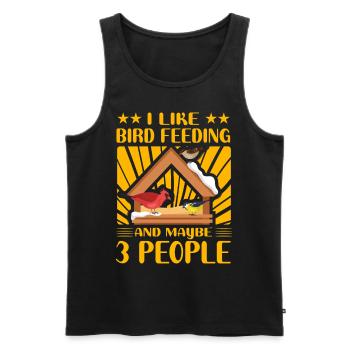 J’aime Bird Feeding et peut-être 3 personnes - Débardeur bio Premium Homme - noir - Devant - Michal (187cm)