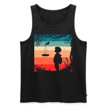 Bird Feeding - Men's Premium Organic Tank Top - black - Front - AI Model Male 178 light (178cm)