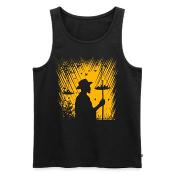 Bird Feeding - Men's Premium Organic Tank Top - black - Front - AI Model Male 178 light (178cm)