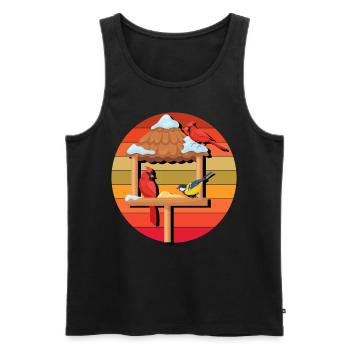 Bird Feeding - Men's Premium Organic Tank Top - black - Front - AI Model Male 178 light (178cm)