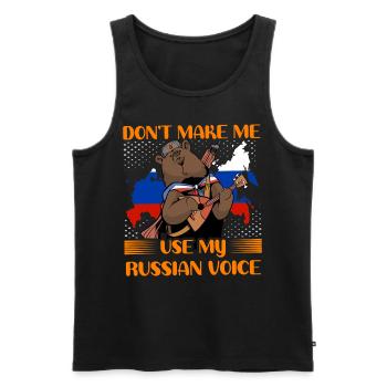 Ne me forcez pas à utiliser ma voix russe - Débardeur bio Premium Homme - noir - Devant - Michal (187cm)