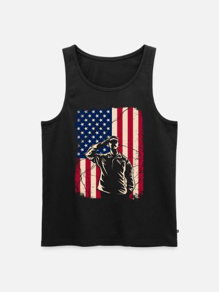 Veteran - Men's Premium Organic Tank Top - black