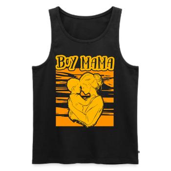 Boy Mama - Men's Premium Organic Tank Top - black - Front - Michal (187cm)