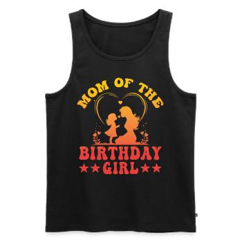 Maman de la fille d’anniversaire - Débardeur bio Premium Homme - noir - Devant - Michal (187cm)