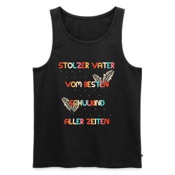 Stolzer Vater vom besten Schulkind - Schulbeginn - Männer Premium Bio Tank Top - Schwarz - Vorne - Michal (187cm)