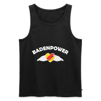 Die Macht aus Baden - Männer Premium Bio Tank Top - Schwarz - Vorne - Michal (187cm)