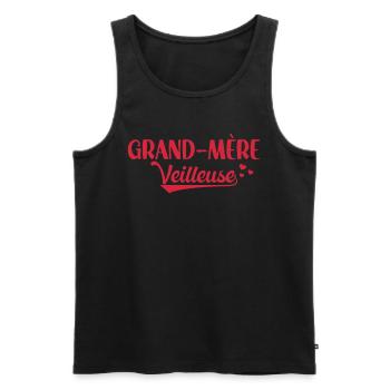 Grand-Mère Veilleuse Idée Cadeau Pour Grand-Mère - Débardeur bio Premium Homme - noir - Devant - AI Model Male 178 light (178cm)