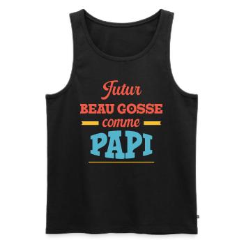 Beau Gosse Comme Papi Cadeau Annonce Grossesse - Débardeur bio Premium Homme - noir - Devant - AI Model Male 178 light (178cm)