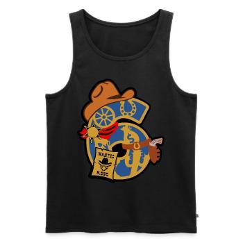 Cowboy 6. Geburtstagsparty Nummer 6 - 6 Jahre - Männer Premium Bio Tank Top - Schwarz - Vorne - Michal (187cm)